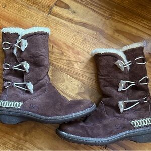 UGG Kona Brown Leather Toggle Winter Boots
